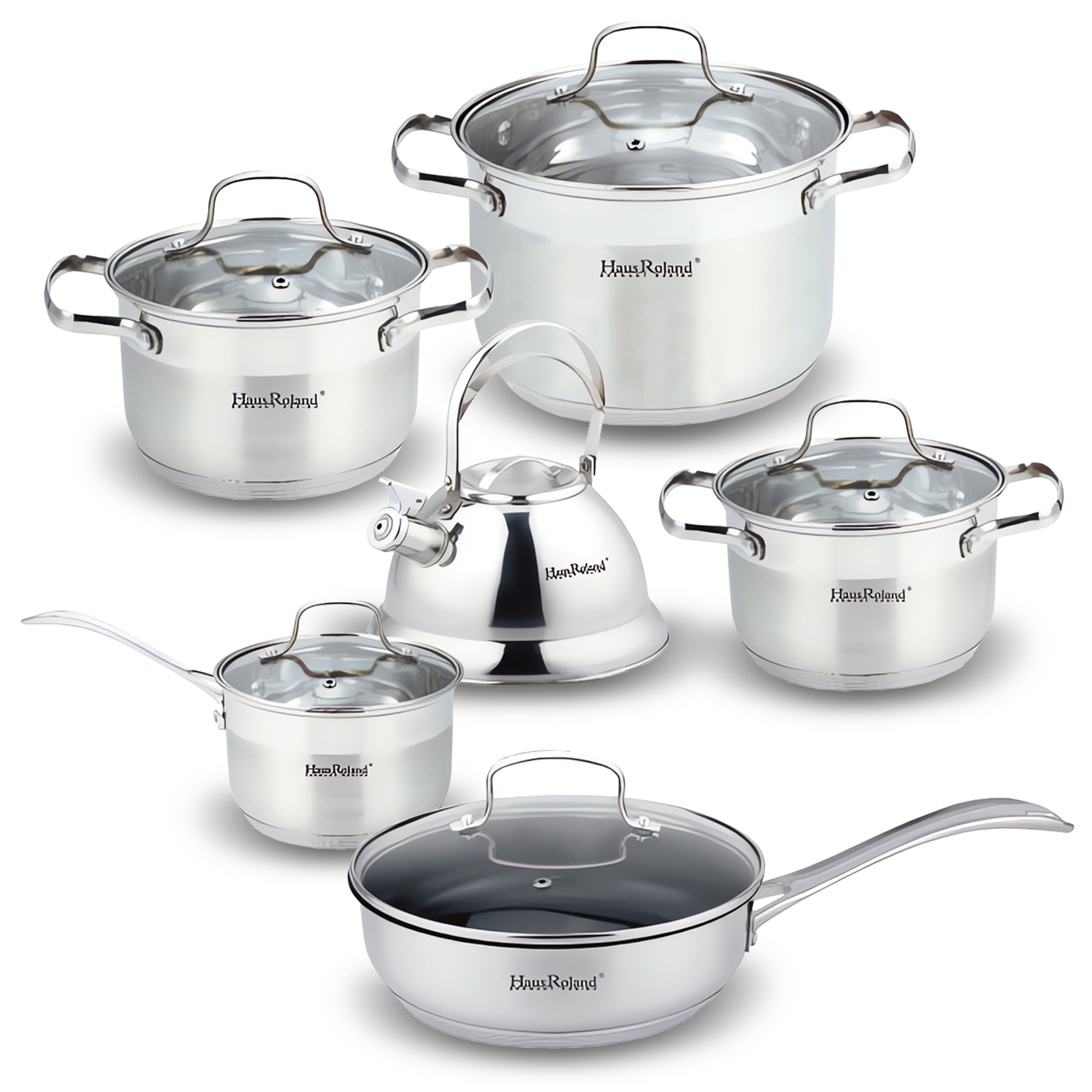 Haus Roland - Batería 12 Piezas Acero Inoxidable Múnich