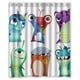 thumbnail image 1 of Cortina de ducha Slugterra, juego de cortina de baño con ganchos, tamaño 60 x 72 pulgadas, 1 of 3