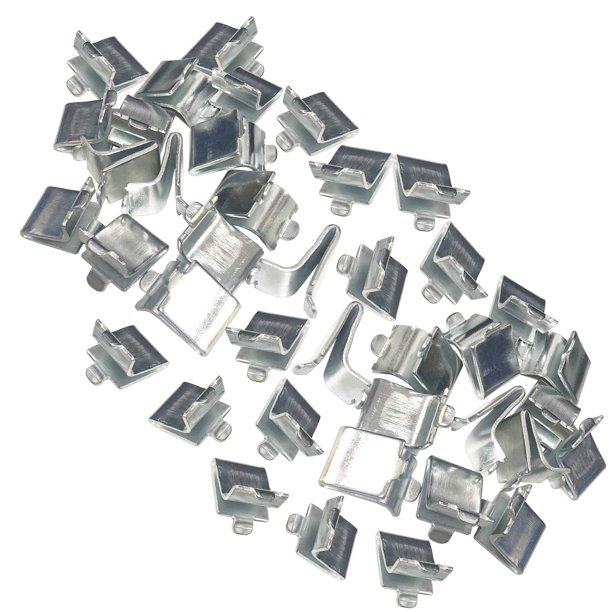 Clips de soporte para estantes Bueyfolt para pilastras ajustables de acero, 40 unidades