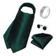 thumbnail image 2 of Corbatas Seda Ascot Pañuelo + Anillo Plateado Paño Colleras verde oscuro Talla Única, 2 of 5