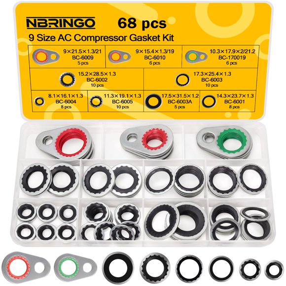 Kit de sellos O‑RING NBRINGO AC 68 piezas R134a