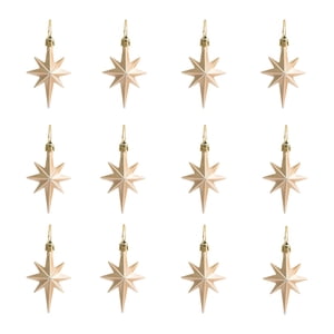 Bothyi - 12 Piezas De Adornos Navideños Con Forma De Estrella, Decoraciones Navideñas Para Medias Navideñas, Color Champán