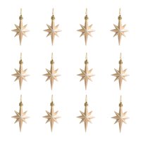 Bothyi - 12 Piezas De Adornos Navideños Con Forma De Estrella, Decoraciones Navideñas Para Medias Navideñas, Color Champán