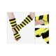 thumbnail image 3 of INSPIRE CHIC Guantes de Brazo Tejidos para Mujer con Agujeros para los Pulgares, Guantes de Muñeca Largos sin Dedos para Moda Y2K y Clima Frío Amarillo-Negro, 3 of 6