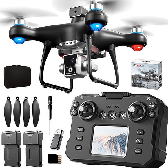 Drone QAONIE KY102 con controlador de pantalla, cámara 4K HD, negro