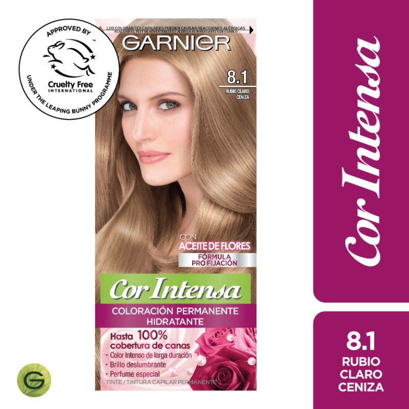 Cor Intensa Garnier - Coloración Cabello 8.1 Rubio Claro Ceniza