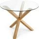 thumbnail image 1 of Mesa Natura Redonda de Vidrio 120cm Diámetro (Base de Madera Solida), 1 of 7