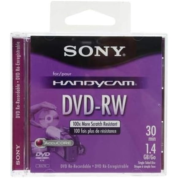 DVD-RW Sony 8 cm 1,4 GB 30 min AccuCORE para Handycam