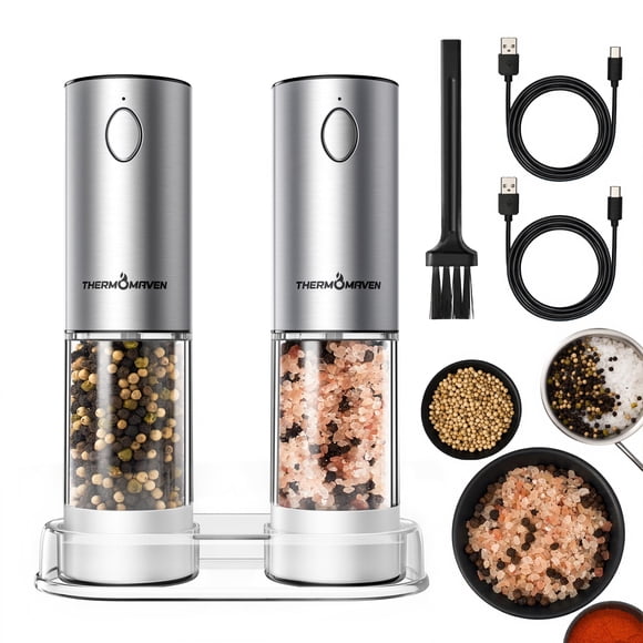 Set De Molinillos Eléctricos De Sal Y Pimienta 110 Ml