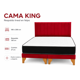 thumbnail image 3 of Cama King Roja con Colchón y Respaldo Lineal en Felpa, 3 of 3