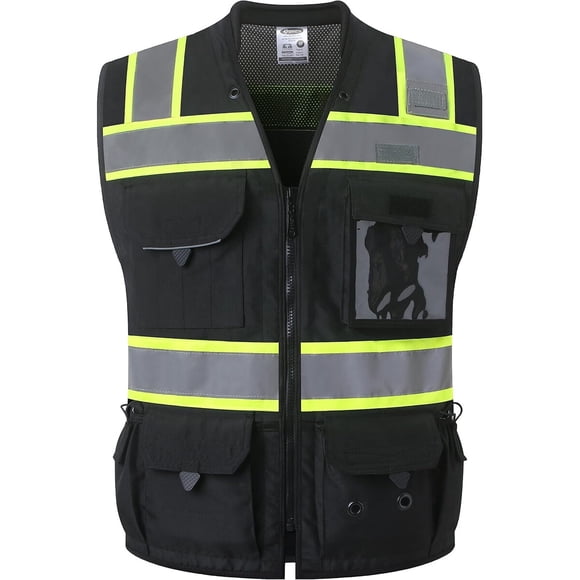 JKSafety HiVis Unisex Surveyor Safety Vest Heavy Duty PPE I Talle XL