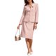 thumbnail image 2 of INSPIRE CHIC Conjunto de Traje de Falda para Mujer 2 Piezas Conjunto de Blazers de Trabajo de Negocios y Faldas Lápiz con Broche L Rosa, 2 of 5
