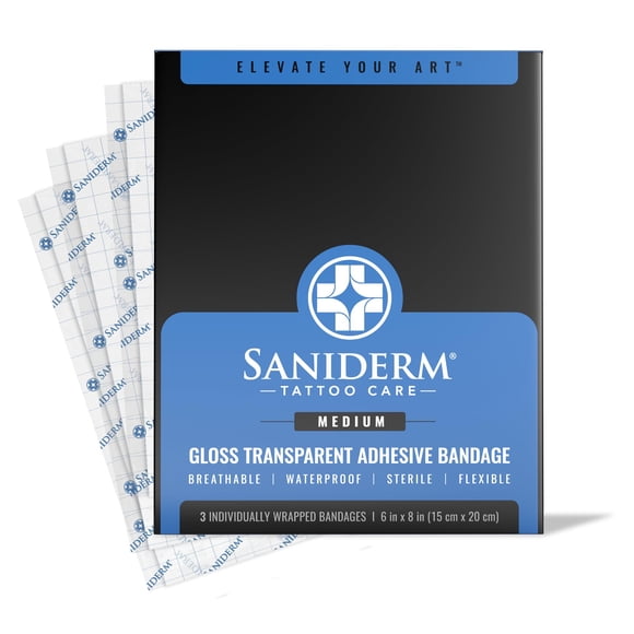 Tattoo Aftercare Bandage Saniderm 3 Sheets (Medium Pack)