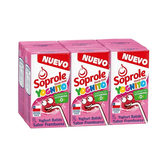 Yoghurt Batido Sabor Frambuesa Pack 6 Caja, 690 g
