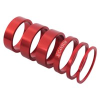 Magideal - 6 Piezas Separador De Dirección Bicicleta Espaciador Juego Aluminio Duradero Ligero Práctico Adecuado Para Reparación Accesorios Bicicleta Ruta Montañ Rojo