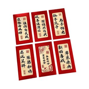 Bothyi - 6 Piezas 2025 Sobres Rojos De Año Nuevo Chino Hongbao Paquetes Rojos Para Boda Rojo