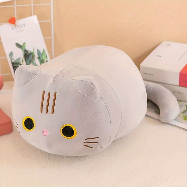 25cm/9.8inch 13cm/5.1inch Cat Sleeping Pillow Plush Doll Throw Pillow Cat, Kids Plush Toys, Charming Soft Cat Velvet Pillow, Stuffed Cartoon Animal Doll Girl Boy Charming Gift
