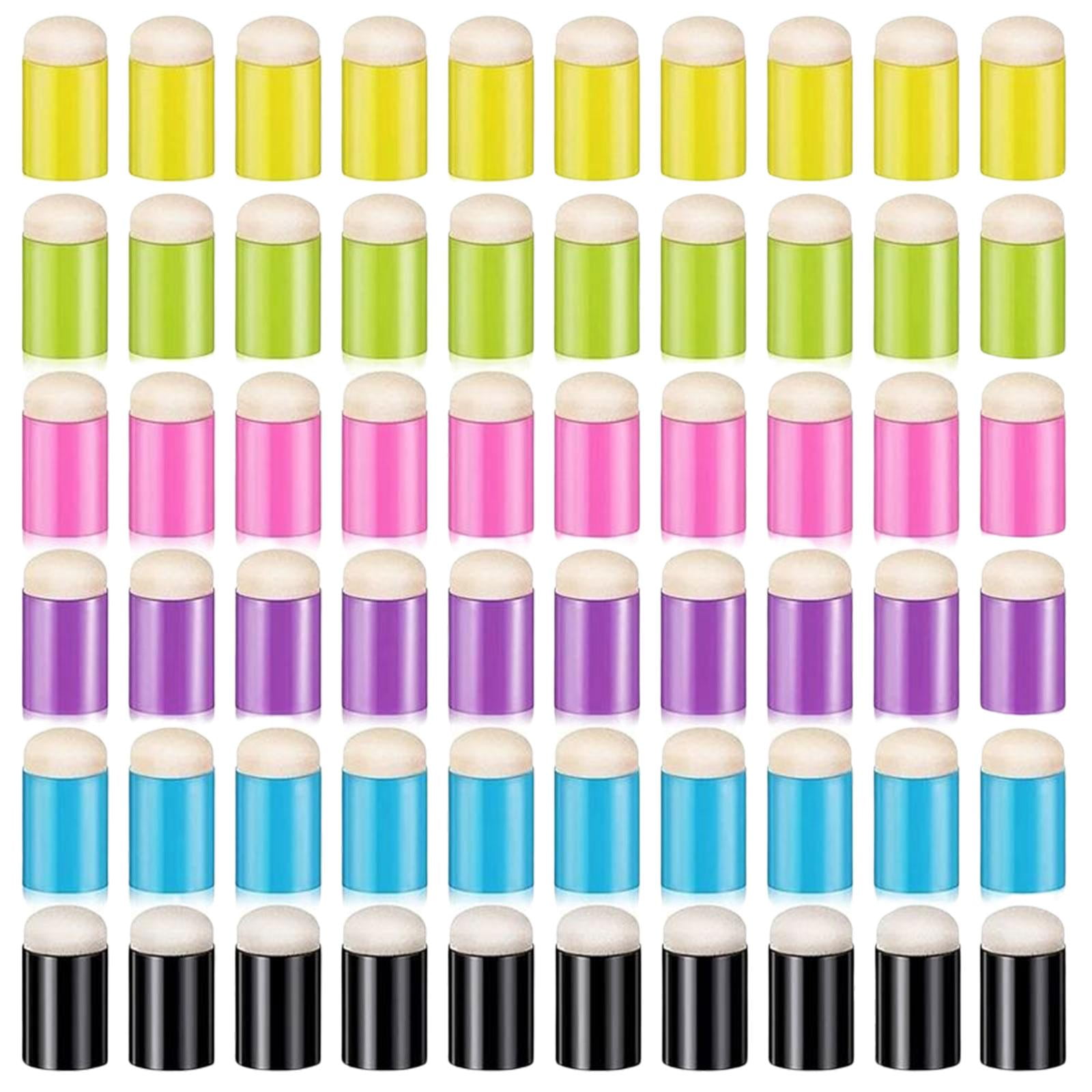 Magideal - 60 Uds Esponja Para Dedos Daubers Tinta Mezcla Tinta Esponja Estampado Dibujo Esponja Dauber Set Pintura Para Dedos Esponja Para Dibujar Pintura Tinta