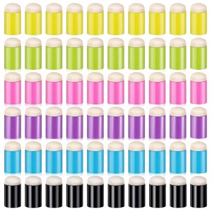 Magideal - 60 Uds Esponja Para Dedos Daubers Tinta Mezcla Tinta Esponja Estampado Dibujo Esponja Dauber Set Pintura Para Dedos Esponja Para Dibujar Pintura Tinta