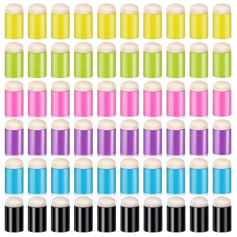Bothyi - 60 Uds Esponja De Dedo Daubers Esponja De Tinta Esponja De Pintura De Dedo Para Hacer Tarjetas