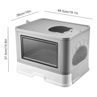 Genérico - Arenero Para Gatos Mascotas Con Bandeja Grande Xl Gris