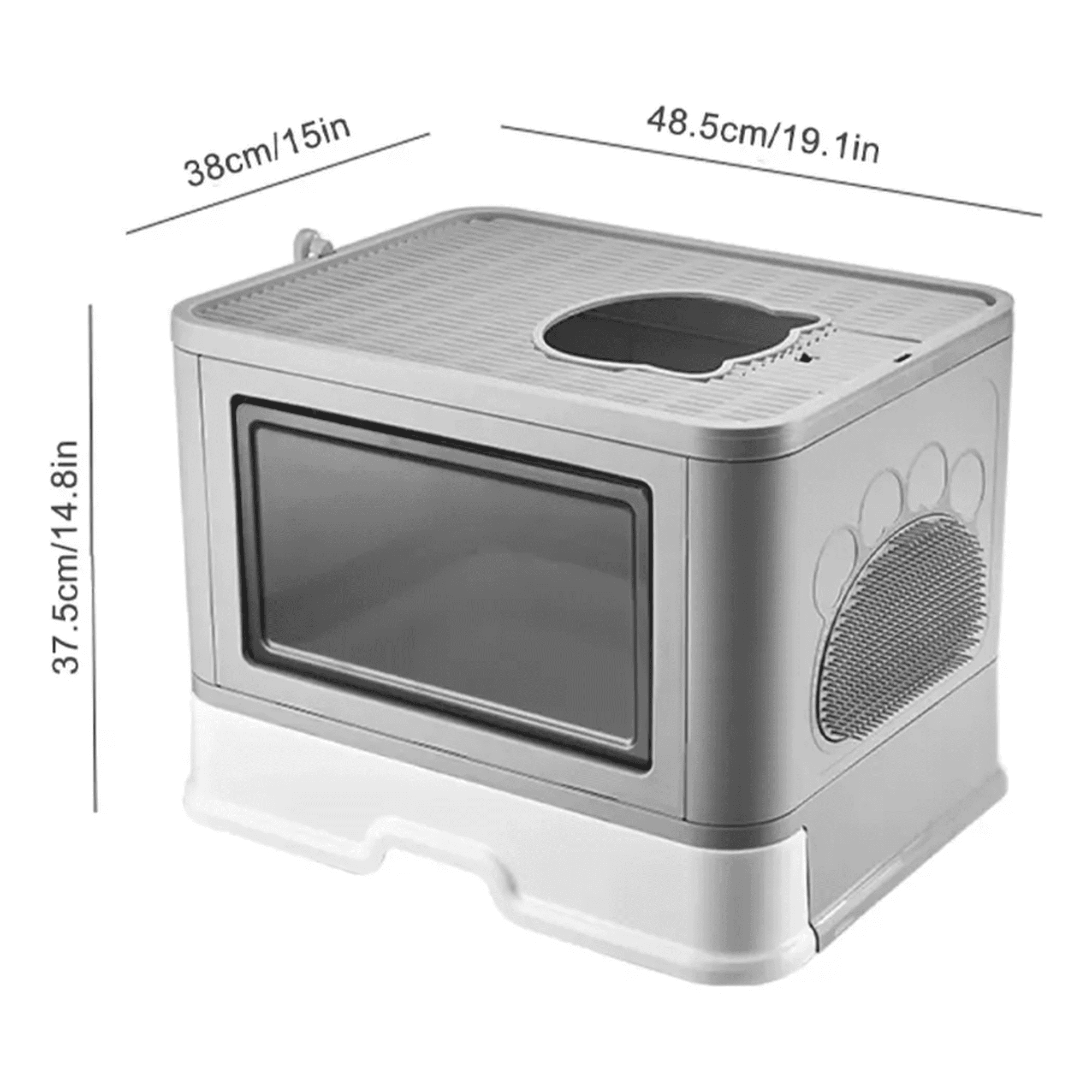 Genérico - Arenero Para Gatos Mascotas Con Bandeja Grande Xl Gris