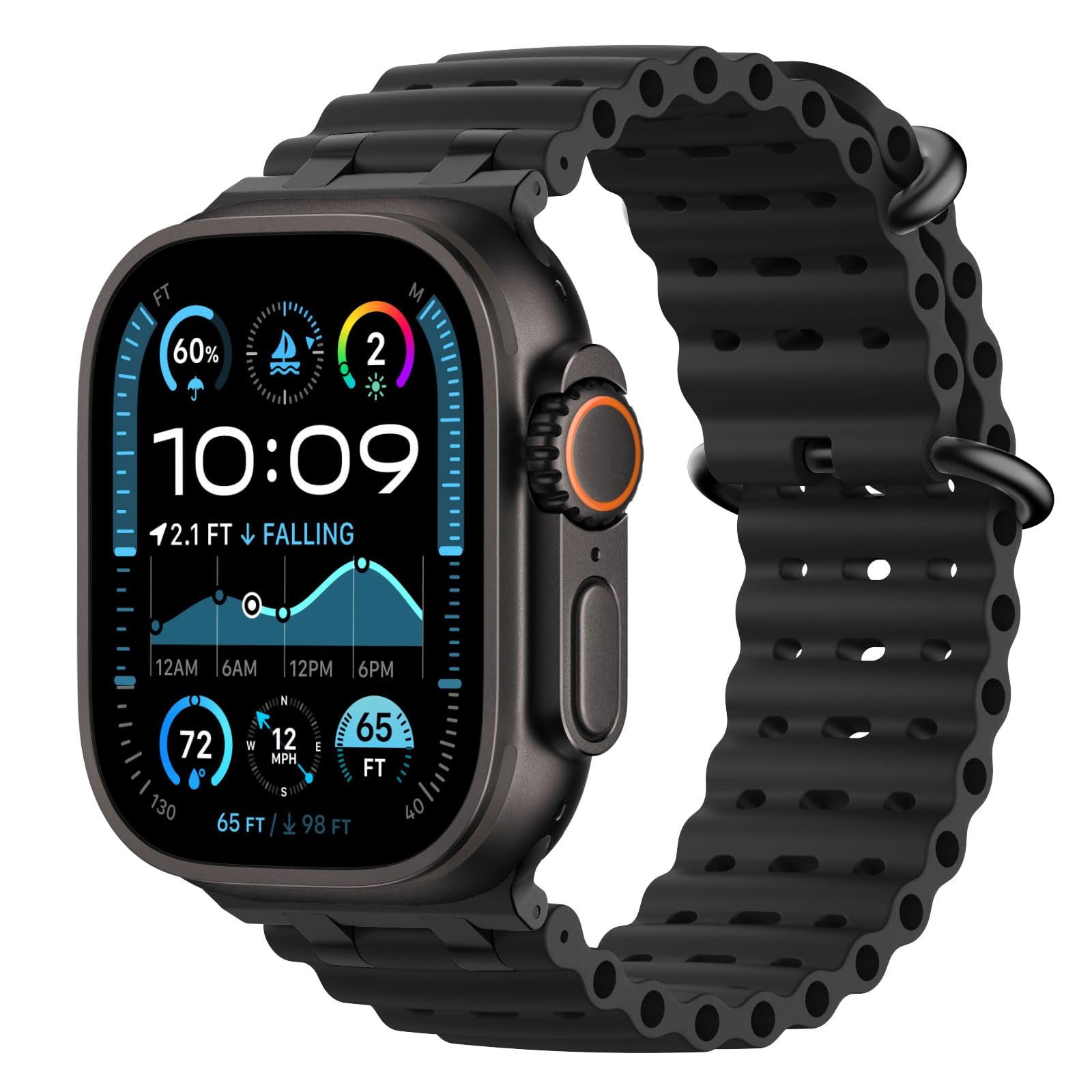 Correa Astorgos Ocean Compatible Apple Watch Ultra 2 Negra