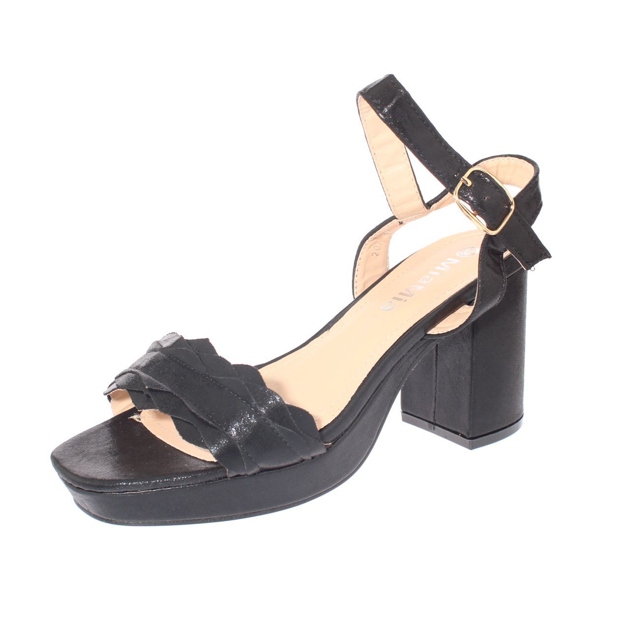 Vía Franca - Sandalia Taco Negro Mia Mia