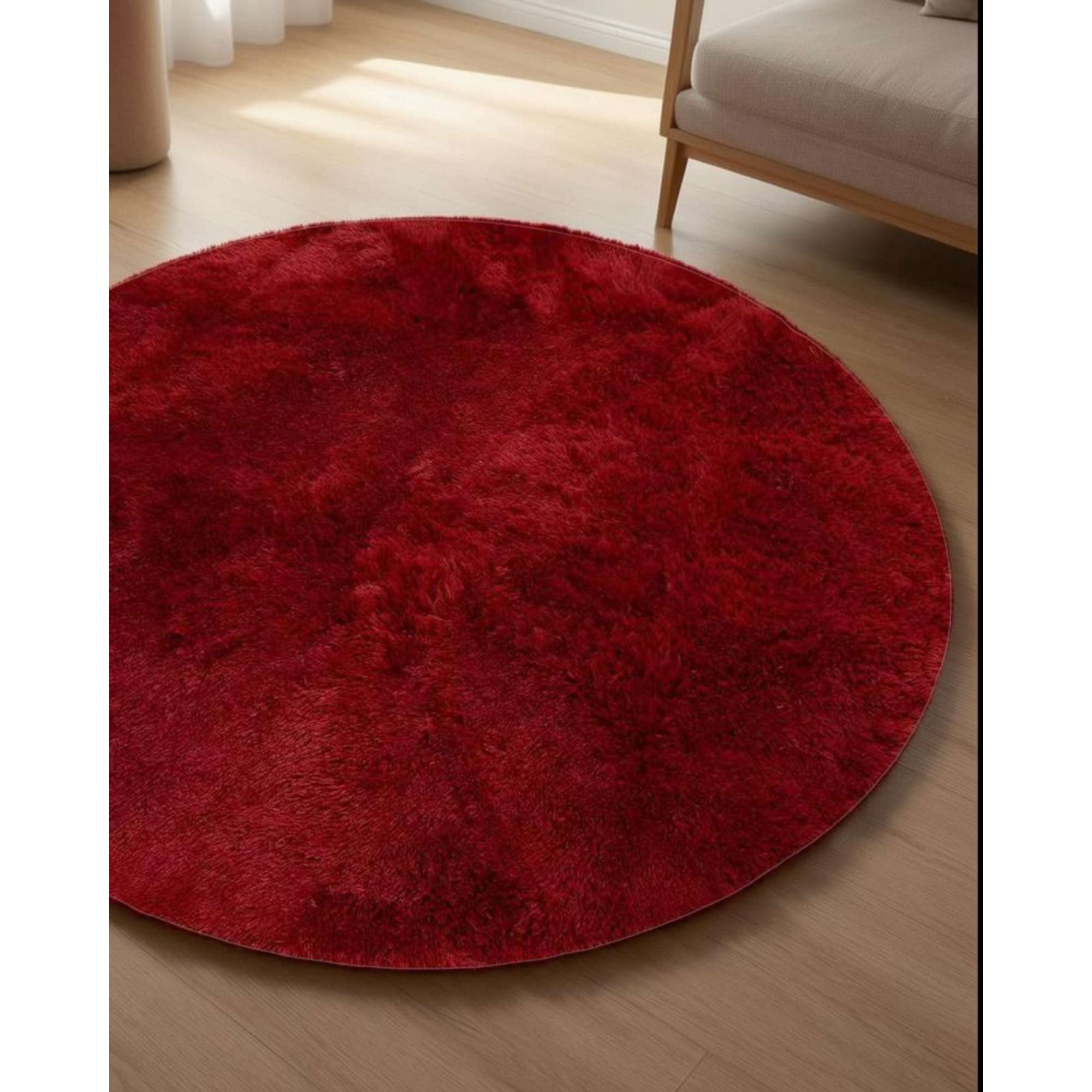 Imac Hogar - Alfombra Shaggy Redonda 150 Cm Pelo Suave Y Extra Confort