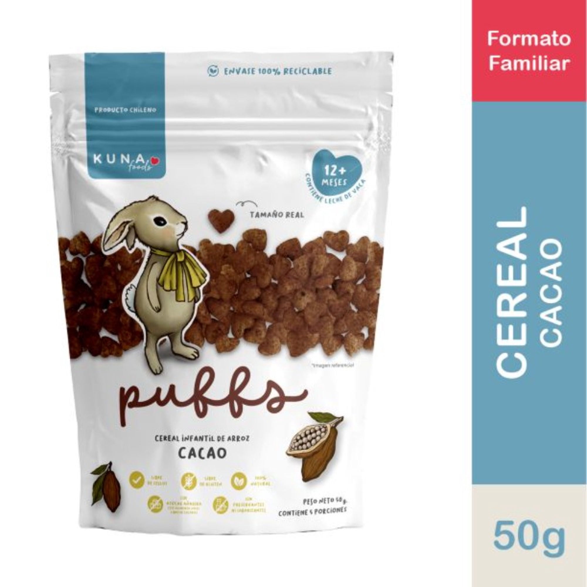 Cereal Infantil De Arroz Sabor Cacao 50 g Kuna Foods