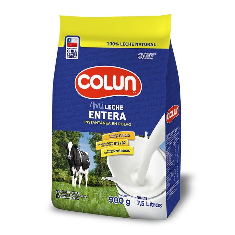 Leche En Polvo Entera Bolsa 900 g Colun
