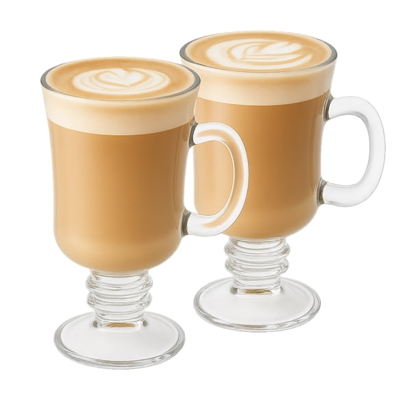 Set 2 Vasos Grande Cafe Cappuccino Vidrio Cristal 230mL Allegra