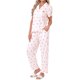 thumbnail image 4 of INSPIRE CHIC Conjunto de Pijama de Mujer con Botones, Conjunto de Descanso de Manga Corta Suave con Pantalones Largos y Bolsillos para Primavera Verano 2XL Rosa, 4 of 6