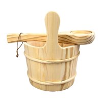 Magideal - Accesorio Para Spa Con Cucharón Y Barril De Sauna, Resistente Y Multifuncional, Juego De Cubos De Sauna De Primera Calidad, Herramienta De Baño Con