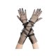 thumbnail image 1 of Guantes largos de ópera de tul para mujer, guantes transparentes de malla de dedo completo para boda de noche, 1 par, negro L, 1 of 6