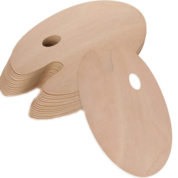 Paleta de pintura de madera Gemerglity 30 × 20 cm – Pack de 12
