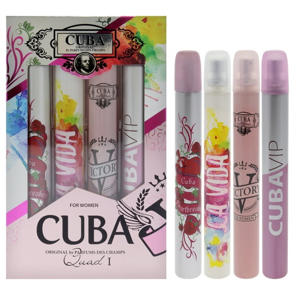 Set De Regalo Perfume Cuba Heartbreak Edition EDP 30ml, La Vida EDP 30ml, Victoria EDP 30ml, Vip EDP 30ml Mujer