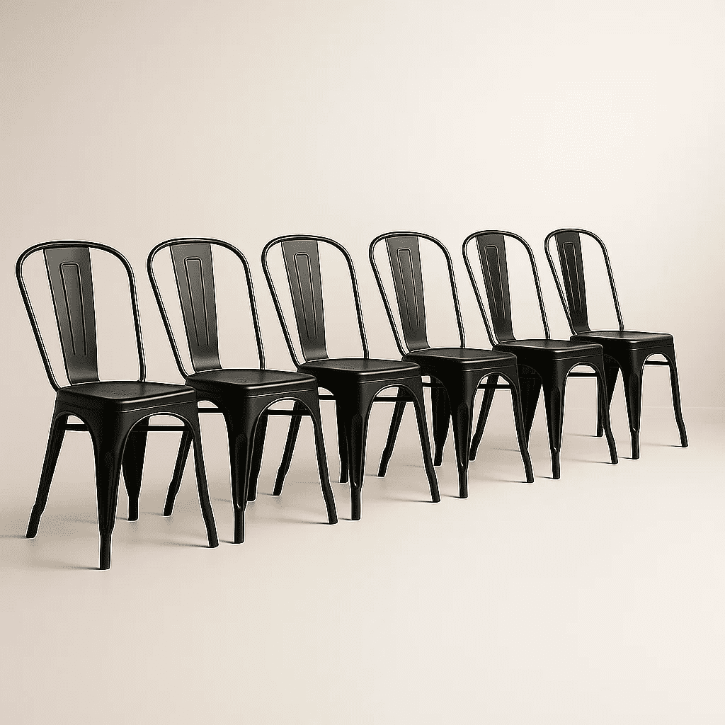 Klik Muebles - Pack De 6 Sillas Tolix - Negras