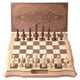 thumbnail image 3 of Juego de ajedrez AMEROUS magnético de madera de 15.6 pulgadas con ranuras de almacenamiento, 3 of 9