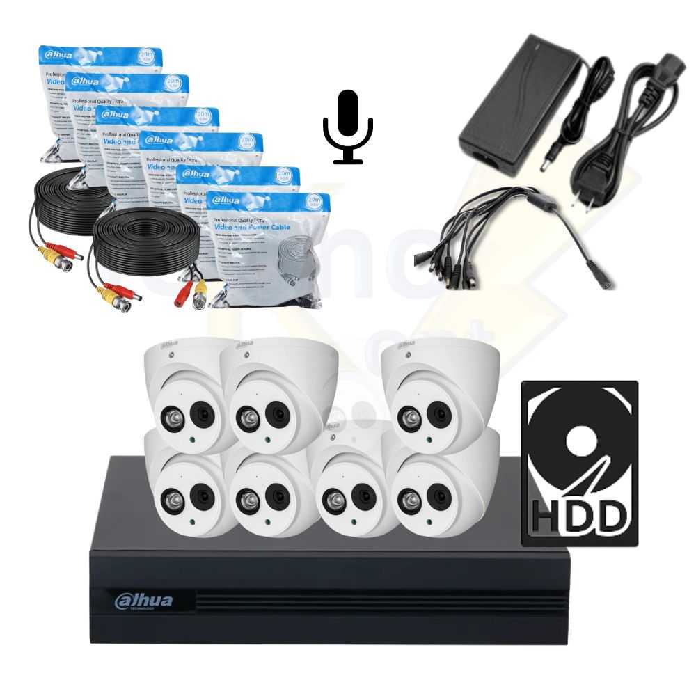 Kit Dahua Xvr 8Ch C/Audio 2Mp