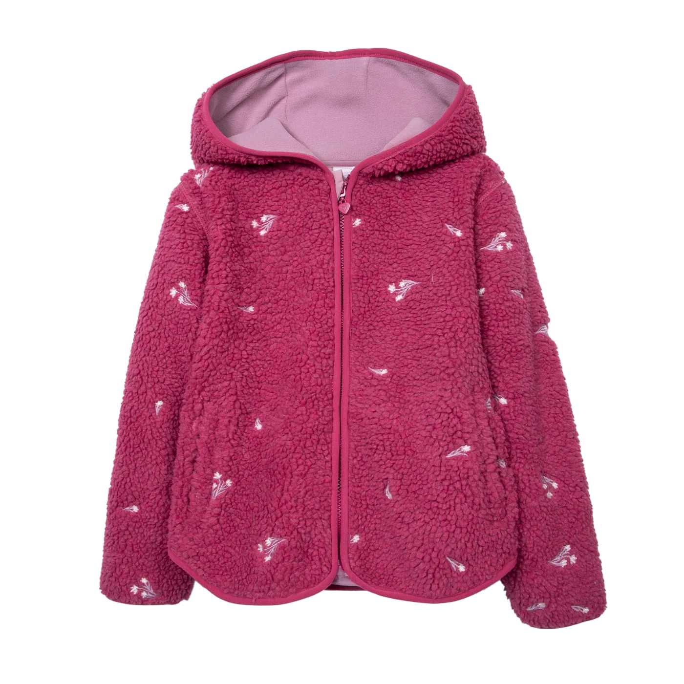 Pillin - Polerón Niña Chiporro Con Gorro Y Cierre Burdeo