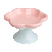 Ioensy - Cuenco De Cerámica Inclinado Elevado Para Gatos, Cuencos De Alimentación Antideslizantes Para Perros Pequeños, Color Rosa