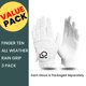 thumbnail image 2 of Guantes de Golf FINGER TEN Todo Clima Blanco Talla Media - Pack de 3, 2 of 7