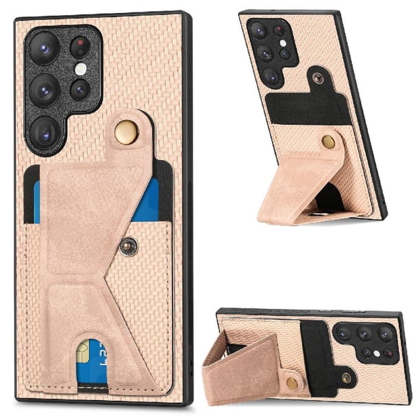 Funda Resistente para Samsung Galaxy S23 Ultra con Tarjetero y Soporte, Diseño Magnético Blanco