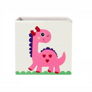 Caja Organizador Juguetes Ropa Infantil Kivara Dino Rosa Multicolor