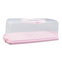 Magideal - Recipiente Para Tartas, Soporte Para Tartas, Bandeja Para Servir Postres, Portador De Tartas Con Tapa, Para Fiestas, Camping, Galletas, Picnic , Rectángulo Rosa