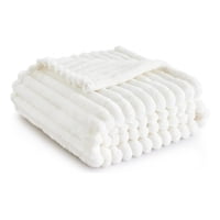 Aura Zeus - Frazada 2 Plazas Manta Termica Chalon Blanca Polar Lana Az Blanco