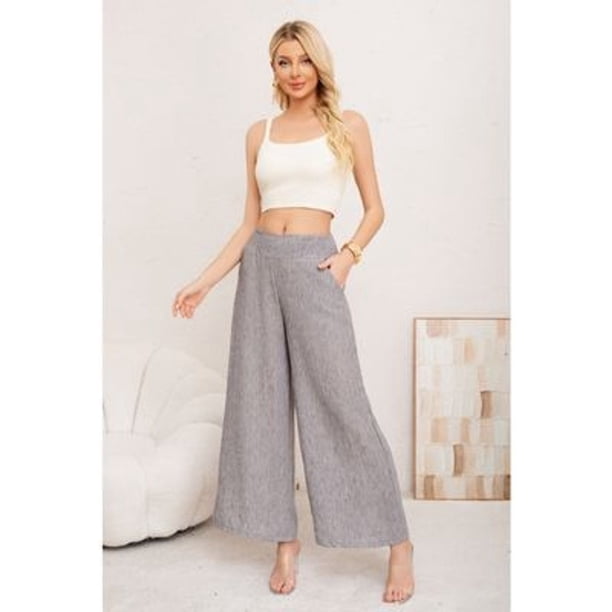 Pantalon Palazzo Mujer Verano Casual Pretina Alta Jaspeado 3010