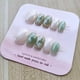 thumbnail image 4 of Uñas Press-on Adhesivas Postizas Reutilizables 10pcs Flores Verdes Tallas M, 4 of 10