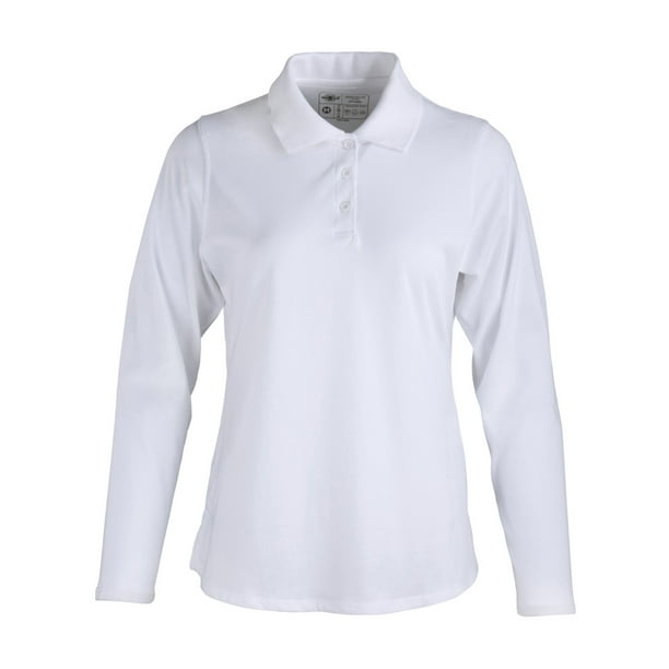Polera Polo DryFresh Smooth® 60% Algodón M/L Mujer Blanco